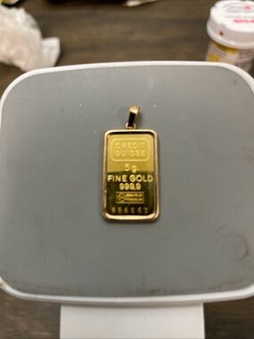5g Fine Gold 999.9 Rectangular Pendant - Gold